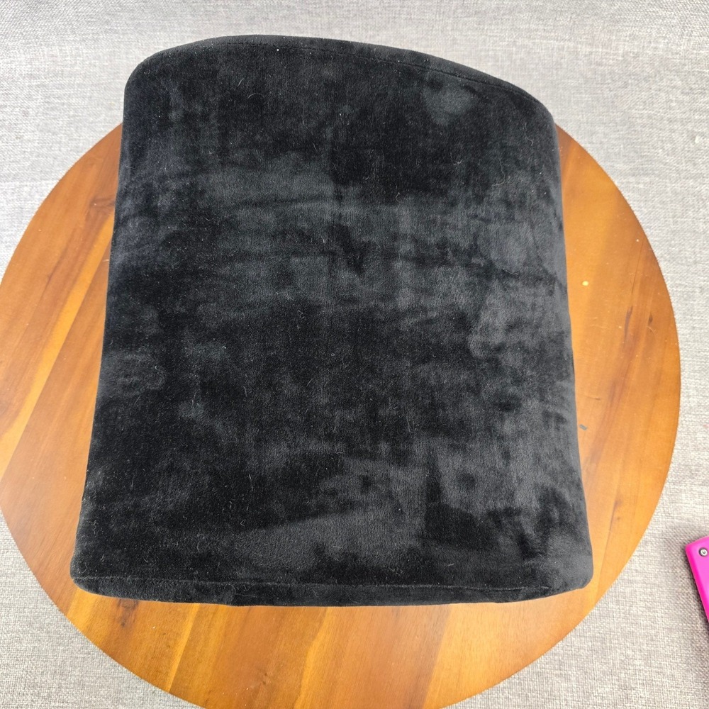 Qutool Black Velour Lumbar Support Pillow Cushion Ergonomic Back Support w/Strap - Picture 3 of 8